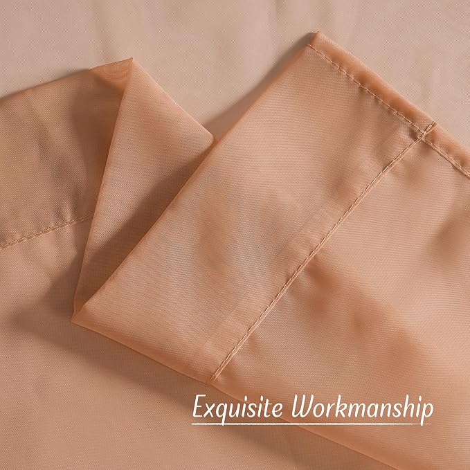 NICETOWN Terracotta Sheer Curtains, Grommet Voile Sheer Window Treatments Airy - Image 6
