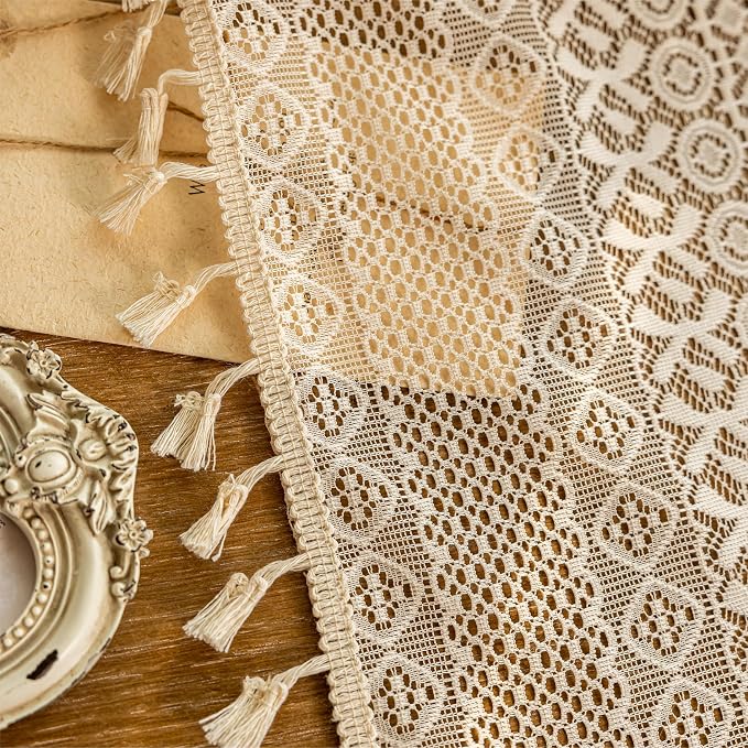Sutuo Home Beige Boho Short Curtains - Image 8