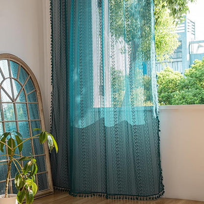Sutuo Home Turquoise Boho Curtains 90 inches Long - Image 9