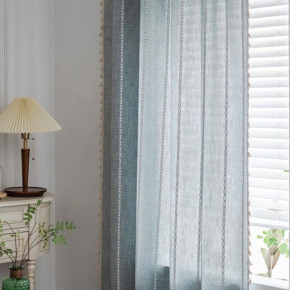 Sutuo Home Boho Curtain for Bedroom Nursery Room, Semi Blackout Linen Farmhouse - Image 6
