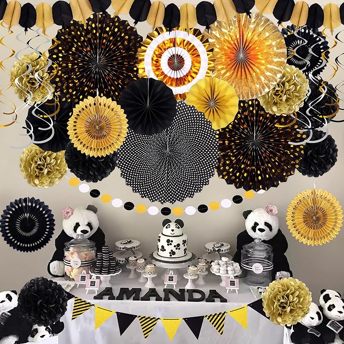 35PCS Party Decorations Paper Fan Hanging Set - Image 5