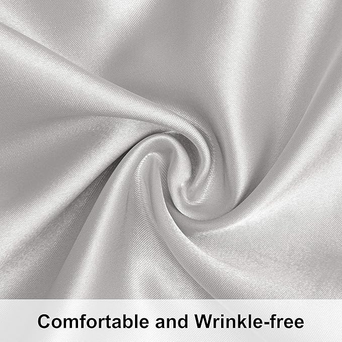 NTBAY 2 Pack Satin King Pillowcases for Hair and Skin, Luxurious and Silky Pillow Cases with Envelope Closure, 20x40 Inches, Silver Grey