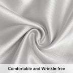 NTBAY 2 Pack Satin King Pillowcases for Hair and Skin, Luxurious and Silky Pillow Cases with Envelope Closure, 20x40 Inches, Silver Grey