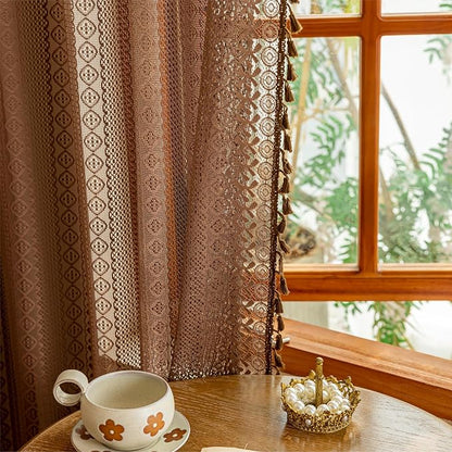 Sutuo Home Boho Lace Curtains 2 Panels Set - Image 9