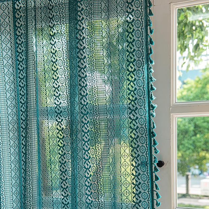 Sutuo Home Turquoise Boho Curtains 90 inches Long - Image 7