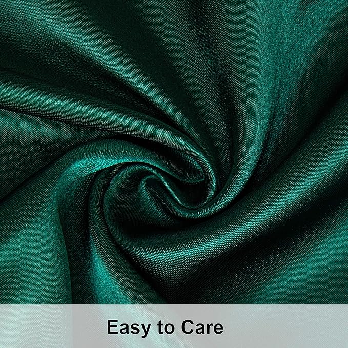 NTBAY 12 Pack Satin King Pillowcases for Hair and Skin, Luxurious and Silky Pillow Cases with Envelope Closure, 20 x 36 Inches, Dark Green