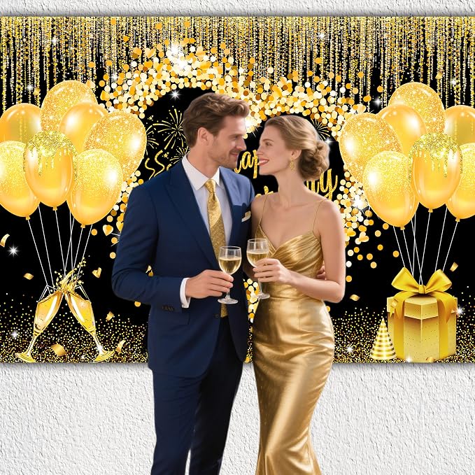 9x6 ft Floral Anniversary Backdrop Banner - Image 3