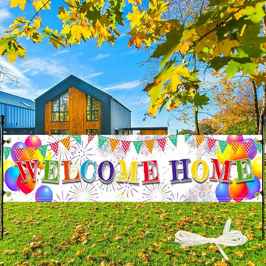 Large Welcome Home Banner 5.67 x1.17ft Welcome Home Yard Sign Decoration by Jaaile