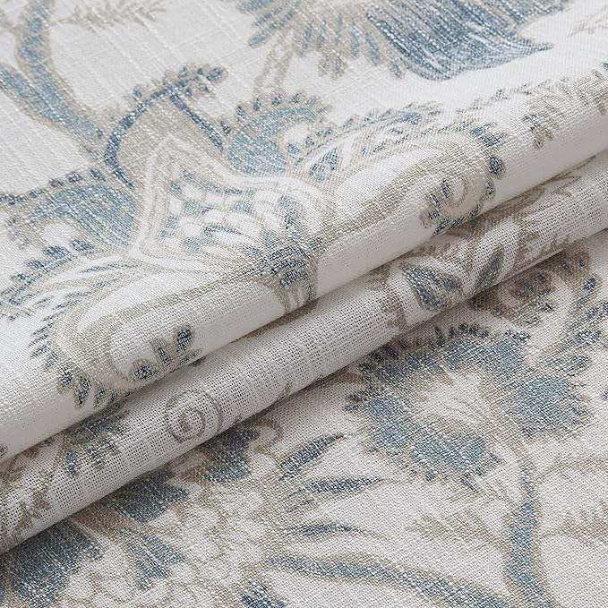 Kayne Studio Blue Grey Floral Botanical Rod Pocket Semi Sheer Curtains 63" | - Image 5