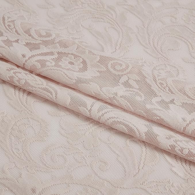 Bujasso Pink Sheer Lace Curtains 63 inch Vintage Floral Sheer Window Curtain - Image 2