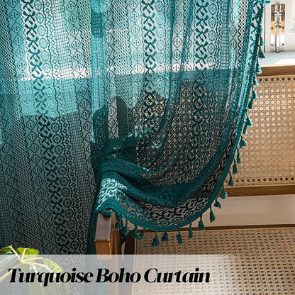 Sutuo Home Turquoise Boho Curtains 90 inches Long - Image 3