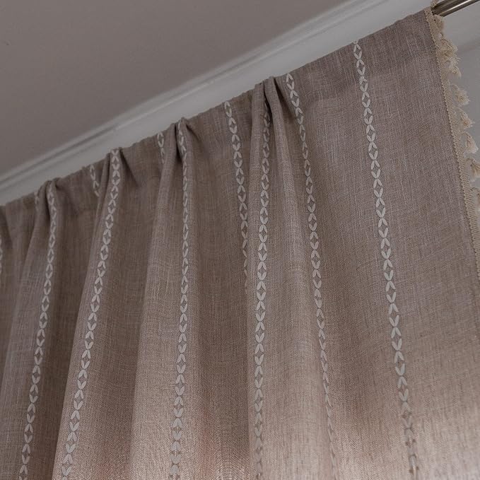 Sutuo Home Boho Curtains for Bedroom Living Room 63 Inch Length, Light - Image 4