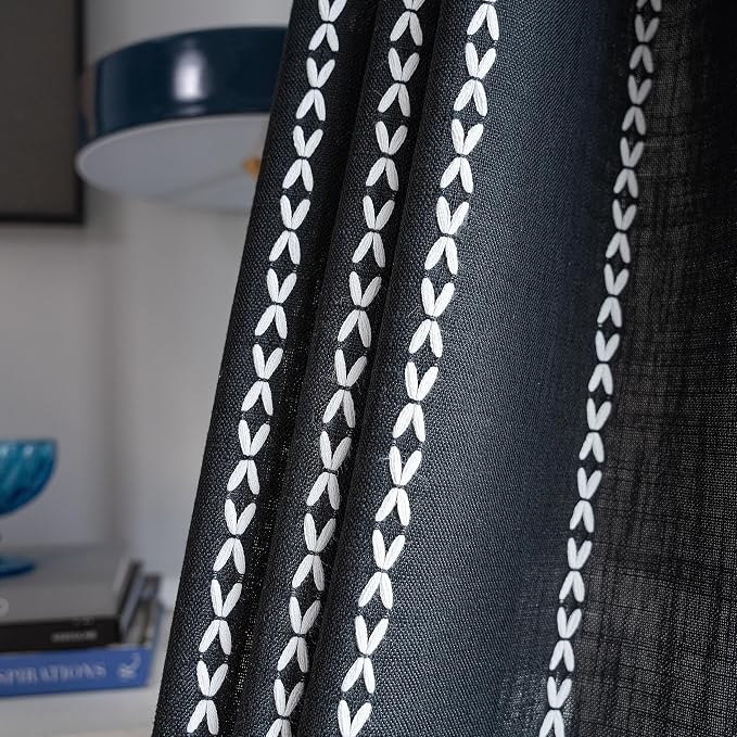 Sutuo Home Boho Curtains for Bedroom Dining Room Kitchen, Semi Blackout Linen - Image 8