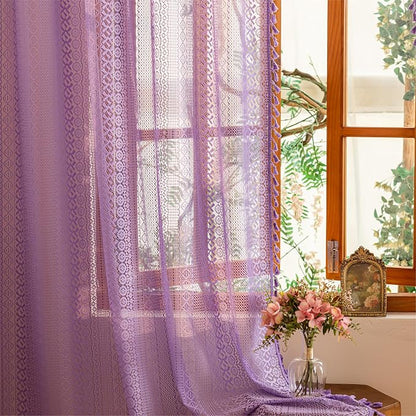Sutuo Home Lavendar Boho Lace Curtains - Image 7