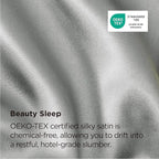 Bedsure Satin Pillowcase 2 Pack Similar to Silk Pillow Cases Standard Size, Pillow Case for Sleeping Women with Envelope Closure, Gifts for Women Men, Silver Grey, 20x26 Inches, 2pcs