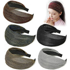 DORIS&JACKY Large Wide Lace Headbands Elegant Elastic Hairbands With Teeth Fashion Headwear Accessories For Women Girls (Pattern 2-5PCS)