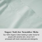 Lane Linen 100% Organic Cotton Pillow Cases Standard Size Set of 2 (20"x26") - Cotton Pillowcases Standard Size - Soft Sage Green Pillow Cases Set of 2 - Standard Pillow Case Pack of 2 - Mineral