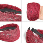 DORIS&JACKY Fashion 2.5 Inch Wide Lace Headbands Elastic Hairbands With Teeth Headwear Accessories For Women And Girls… (Wide Lace-5PCS)