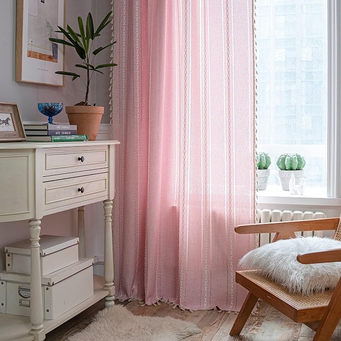 Sutuo Home Boho Curtain for Bedroom Living Room Nursery Kitchen, Light - Image 2