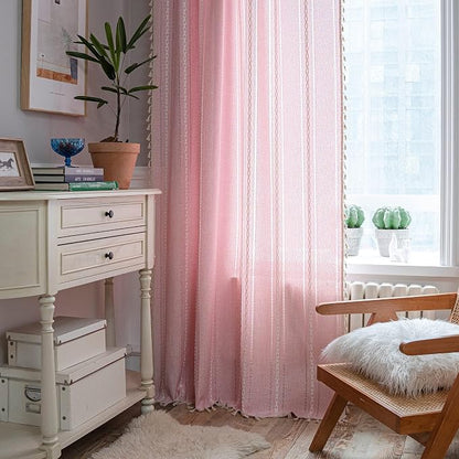 Sutuo Home Boho Curtain for Bedroom Living Room Nursery Kitchen, Light - Image 2