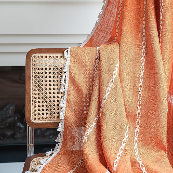 Sutuo Home Orange Boho Curtains - Image 2