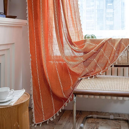 Sutuo Home Orange Boho Curtains - Image 5
